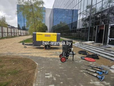 аренда прицепного дизельного компрессора 10 кубов, 10 атмосфер с влагоотделителям